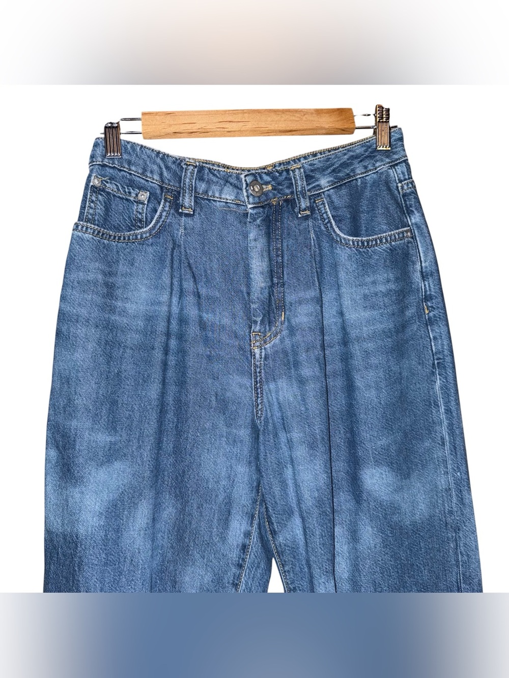 ANTHROPOLOGIE Pilcro The Breaker High Rise Pleated Barrel Leg Jeans Tapered 26 - Picture 5 of 14